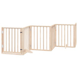 Dog Gate with Door Foldable 12 Panels 600 cm Poplar Wood - Top-Down View