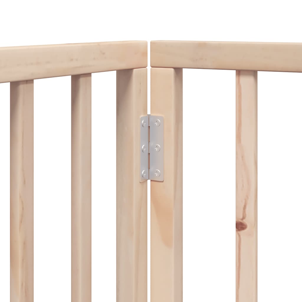 Dog Gate with Door Foldable 12 Panels 600 cm Poplar Wood