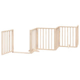 Dog Gate with Door Foldable 15 Panels 750 cm Poplar Wood - 45-Degree Angle