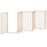 Dog Gate with Door Foldable 9 Panels 450 cm Poplar Wood - 45-Degree Angle