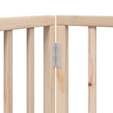 Dog Gate with Door Foldable 9 Panels 450 cm Poplar Wood - Extra Image