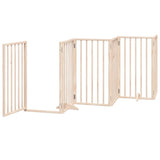 Dog Gate with Door Foldable 12 Panels 600 cm Poplar Wood - 45-Degree Angle