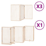 Dog Gate with Door Foldable 15 Panels 750 cm Poplar Wood