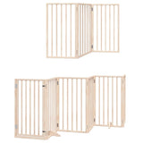 Dog Gate with Door Foldable 15 Panels 750 cm Poplar Wood