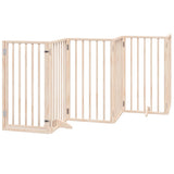 Dog Gate with Door Foldable 15 Panels 750 cm Poplar Wood