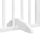 Dog Gate with Door Foldable 9 Panels White 450 cm Poplar Wood - Close-Up Angle