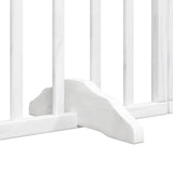 Dog Gate with Door Foldable 12 Panels White 600 cm Poplar Wood - Close-Up Angle