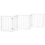 Dog Gate with Door Foldable 15 Panels White 750 cm Poplar Wood