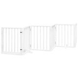 Dog Gate with Door Foldable 15 Panels White 750 cm Poplar Wood - Top-Down View