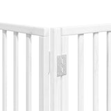 Dog Gate with Door Foldable 15 Panels White 750 cm Poplar Wood - Extra Image