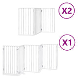 Dog Gate with Door Foldable 12 Panels White 600 cm Poplar Wood