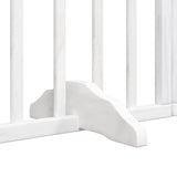 Dog Gate with Door Foldable 15 Panels White 750 cm Poplar Wood - Close-Up Angle