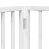 Dog Gate with Door Foldable 15 Panels White 750 cm Poplar Wood