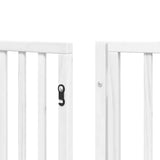 Dog Gate with Door Foldable 15 Panels White 750 cm Poplar Wood