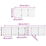 Dog Gate with Door Foldable 15 Panels Black 750 cm Poplar Wood - Extra Image