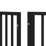 Dog Gate with Door Foldable 12 Panels Black 600 cm Poplar Wood - Extra Image