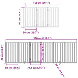 Dog Gate with Door Foldable 12 Panels Black 600 cm Poplar Wood - Extra Image