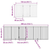 Dog Gate with Door Foldable 15 Panels Black 750 cm Poplar Wood - Extra Image