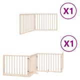 Dog Gate with Door Foldable 6 Panels 480 cm Poplar Wood