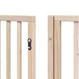 Dog Gate with Door Foldable 6 Panels 480 cm Poplar Wood - Extra Image