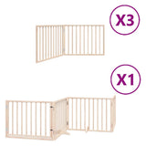 Dog Gate with Door Foldable 10 Panels 800 cm Poplar Wood - Front View