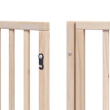 Dog Gate with Door Foldable 6 Panels 480 cm Poplar Wood - Extra Image