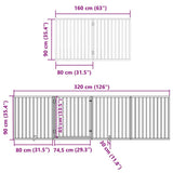 Dog Gate with Door Foldable 6 Panels 480 cm Poplar Wood - Extra Image