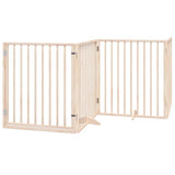 Dog Gate with Door Foldable 8 Panels 640 cm Poplar Wood - Side View