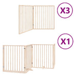 Dog Gate with Door Foldable 10 Panels 800 cm Poplar Wood