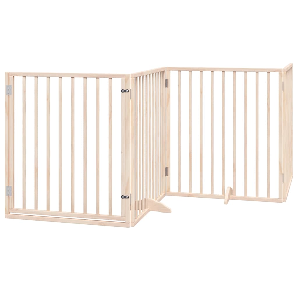 Dog Gate with Door Foldable 10 Panels 800 cm Poplar Wood