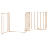 Dog Gate with Door Foldable 10 Panels 800 cm Poplar Wood