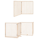 Dog Gate with Door Foldable 12 Panels 960 cm Poplar Wood