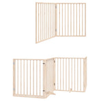 Dog Gate with Door Foldable 12 Panels 960 cm Poplar Wood