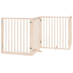Dog Gate with Door Foldable 12 Panels 960 cm Poplar Wood