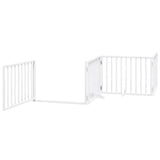 Dog Gate with Door Foldable 6 Panels White 480 cm Poplar Wood