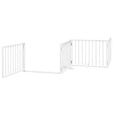 Dog Gate with Door Foldable 10 Panels White 800 cm Poplar Wood