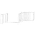 Dog Gate with Door Foldable 10 Panels White 800 cm Poplar Wood