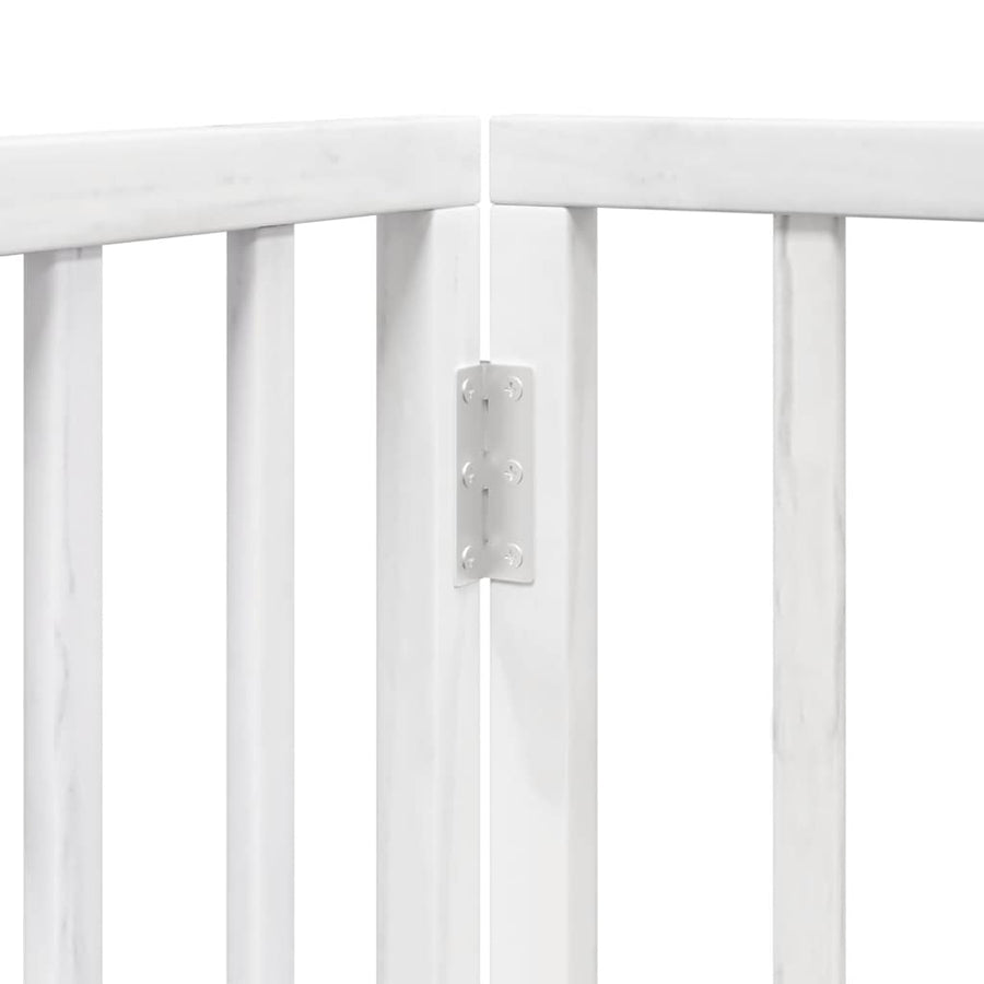 Dog Gate with Door Foldable 10 Panels White 800 cm Poplar Wood