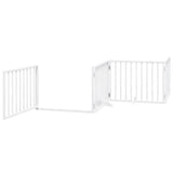 Dog Gate with Door Foldable 12 Panels White 960 cm Poplar Wood - Top-Down View