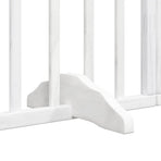 Dog Gate with Door Foldable 12 Panels White 960 cm Poplar Wood