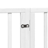 Dog Gate with Door Foldable 12 Panels White 960 cm Poplar Wood - Close-Up Angle