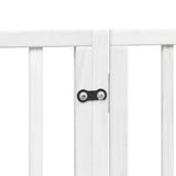 Dog Gate with Door Foldable 6 Panels White 480 cm Poplar Wood - Close-Up Angle