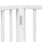 Dog Gate with Door Foldable 6 Panels White 480 cm Poplar Wood - Low Angle