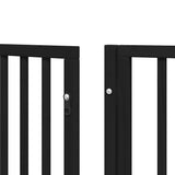 Dog Gate with Door Foldable 12 Panels Black 960 cm Poplar Wood - Extra Image