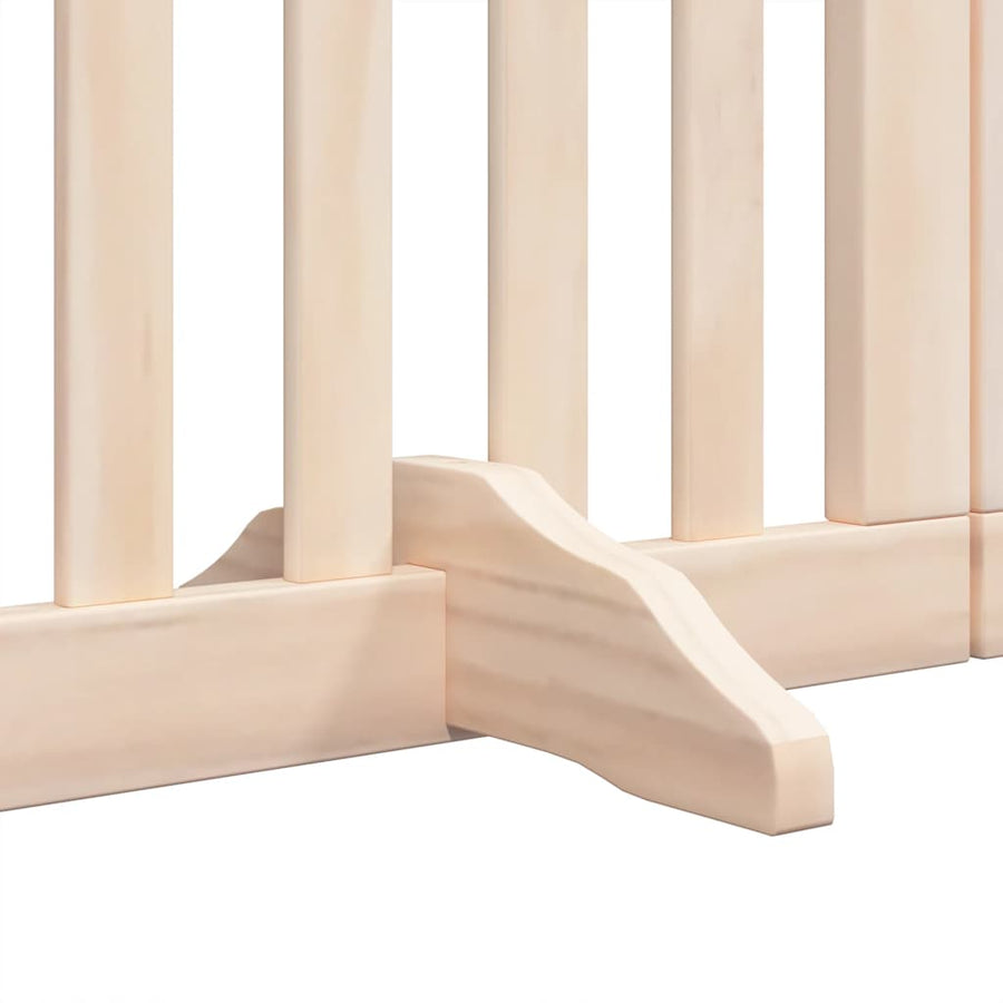 Dog Gate with Door Foldable 9 Panels 450 cm Poplar Wood