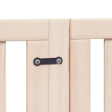 Dog Gate with Door Foldable 9 Panels 450 cm Poplar Wood - Close-Up Angle