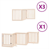 Dog Gate with Door Foldable 15 Panels 750 cm Poplar Wood - Front View