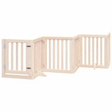 Dog Gate with Door Foldable 15 Panels 750 cm Poplar Wood