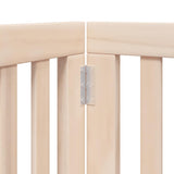 Dog Gate with Door Foldable 9 Panels 450 cm Poplar Wood - Low Angle
