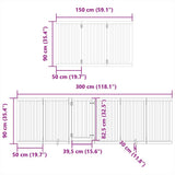 Dog Gate with Door Foldable 9 Panels 450 cm Poplar Wood